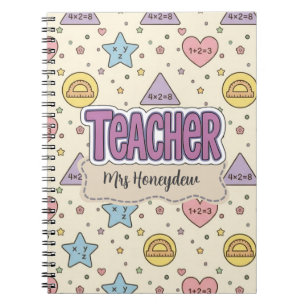 Schattige Vormen Leraar School Patroon Notitieboek