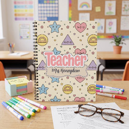 Schattige Vormen Leraar School Patroon Notitieboek