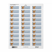 Schattige Vos blauwe Vakantie Kerstmis Etiket (Full Sheet)