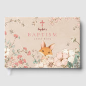  Schattige vos bloemen baby meisje doop Gastenboek (Voorkant)