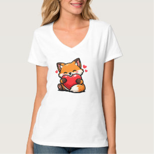 Schattige Vos die Hart Knuffelt – Kawaii Liefdesdi T-shirt