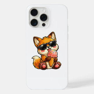 Schattige Vos Die Ijs Eet Met Zonnebril iPhone 15 Pro Max Case
