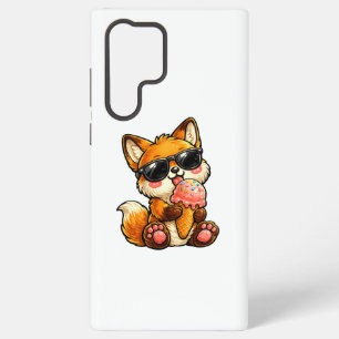 Schattige Vos Die Ijs Eet Met Zonnebril Samsung Galaxy Hoesje