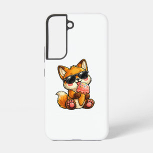 Schattige Vos Die Ijs Eet Met Zonnebril Samsung Galaxy Hoesje