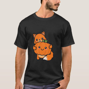 Schattige Vos die Pompoen Knuffelt Halloween T-shirt
