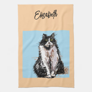 Schattige Vos Dier Aquarel Pastel Kleuren Theedoek
