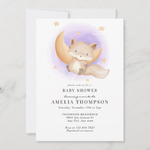 Schattige Vos   Dieren Baby Shower Kaart