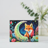 Schattige vos dierenvrienden briefkaart (Staand voorkant)
