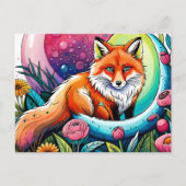 Schattige vos dierenvrienden briefkaart (Voorkant)