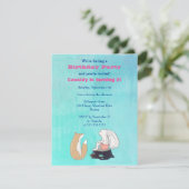 Schattige vos en konijn geïllustreerd verjaardagsf kaart (Staand voorkant)