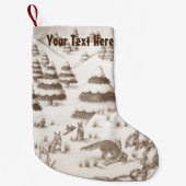 schattige vos en konijnen die seizoensgebonden sne kleine kerstsok (Voorkant)