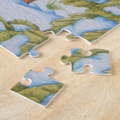 schattige vos- en konijnen die sneeuwscène spelen legpuzzel (Zijkant)