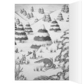 schattige vos en konijnen wintersneeuwscène (Binnen (Links))