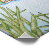 schattige vos- en konijnensneeuwscène poster (Hoek)