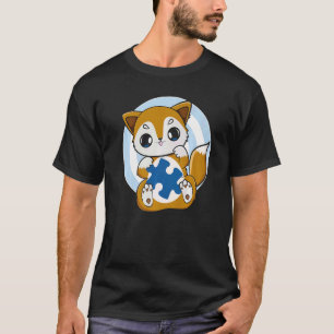 Schattige Vos en Steun voor Autisme Bewustzijn T-shirt