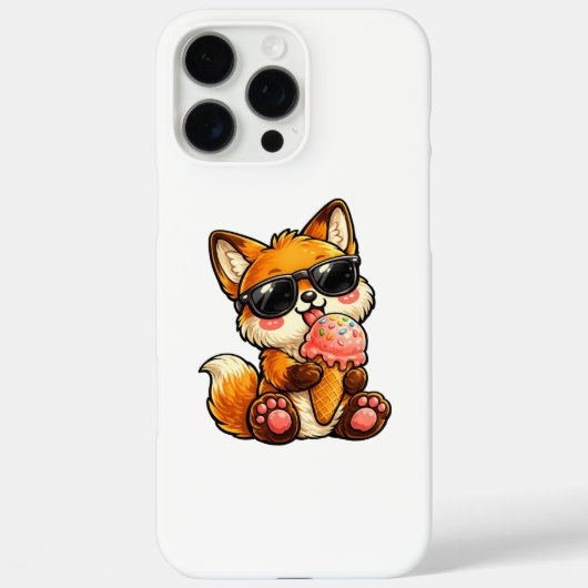 Schattige Vos Ijs Eet Met Zonnebril Case-Mate iPhone Case (Achterkant)