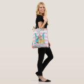 Schattige vos illustratie lief monogram tote bag (Op model)