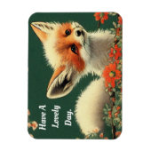 Schattige vos in bloemenflexibele magneet (Verticaal)