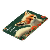 Schattige vos in bloemenflexibele magneet (Linkerzijde)