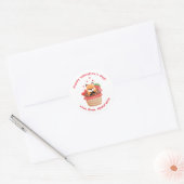 Schattige vos in cupcake aangepaste Valentijnsdag Ronde Sticker (Envelop)