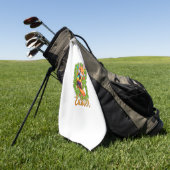 Schattige Vos Konijnenoren Gelukkig Pasen Vos met  Golfhanddoek (Groen)