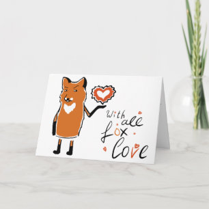 Schattige Vos Liefde Valentijnkaart Kaart