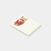 Schattige vos met een rode sjaal herfstbeeld post-it® notes (Schuin)