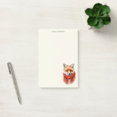 Schattige vos met een rode sjaal herfstbeeld post-it® notes (Kantoor)