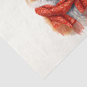 Schattige vos met een rode sjaal herfstbeeld tissuepapier (Detail)
