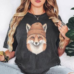 Schattige Vos met Mutsje Grafisch T-shirt