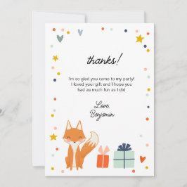 Schattige Vos Moderne Kinderfeestje Bedankt