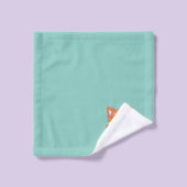 Schattige vos & monogram op lichtblauw bad handdoek (Wasdoekje)