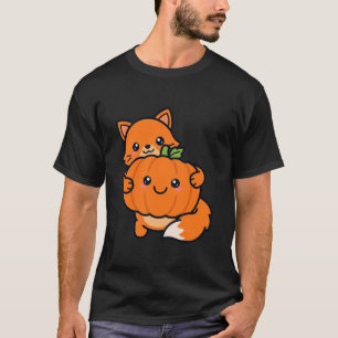 Schattige Vos Omhelst Pompoen Halloween T-shirt