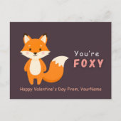 Schattige Vos Valentijnskaart – Je Bent Foxy Feestdagenkaart (Voorkant)