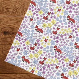 Schattige Vos Whimsical Kleurrijke Wilde Bloemen B Fleece Deken