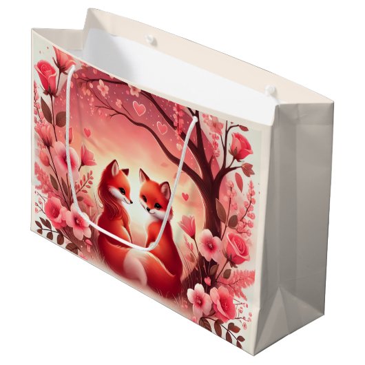 Schattige Vossen Groot Cadeauzakje (Voorkant Gekanteld)