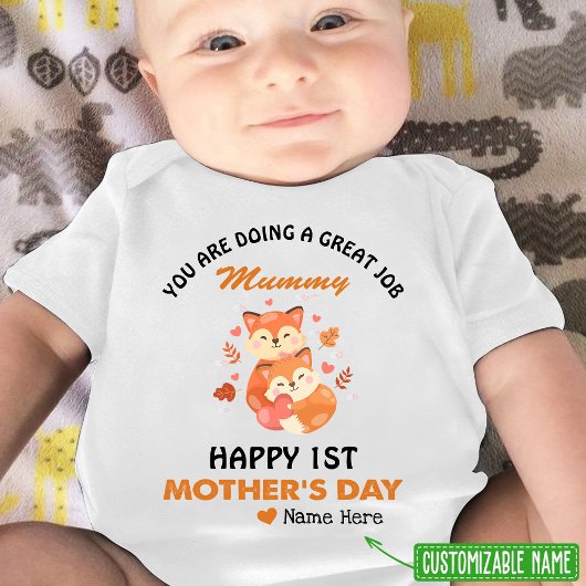 Schattige Vossen Mummy Happy 1st Moederdag Romper