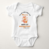 Schattige Vossen Mummy Happy 1st Moederdag Romper (Voorkant)