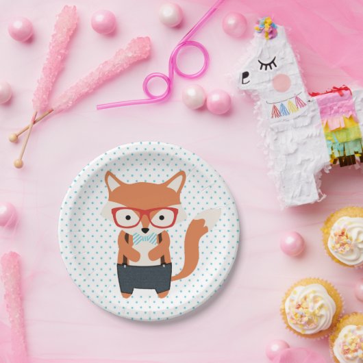 Schattige vossenbos dieren feest bord (Feest)