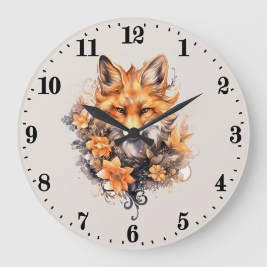 schattige vossenliefhebbers tekst toevoegen grote klok (Voorkant)