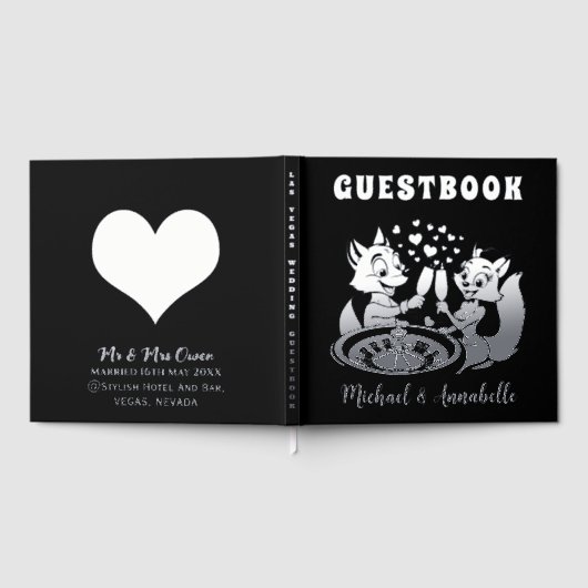 Schattige vossenpaar | Las Vegas Wedding Silver Gastenboek (Volledig)