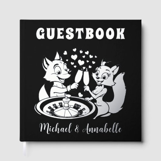 Schattige vossenpaar | Las Vegas Wedding Silver Gastenboek (Voorkant)