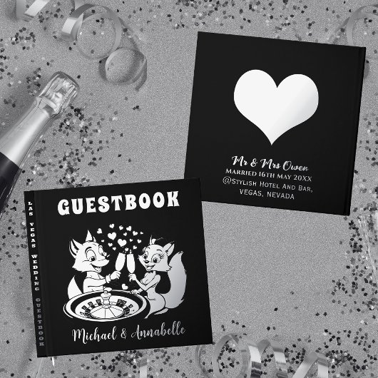Schattige vossenpaar | Las Vegas Wedding Silver Gastenboek