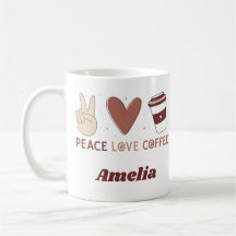 Schattige Vrede Liefde Koffie Boho Esthetiek