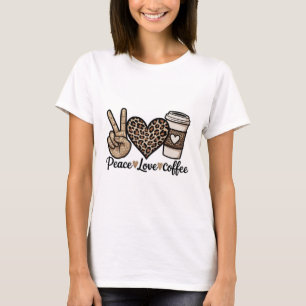 Schattige Vrede Liefde Koffie SVG - Glitter en Lui T-shirt