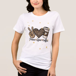 Schattige Vrede Liefde Koffie SVG - Glitter en Lui Tri-Blend Shirt