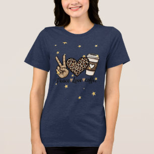 Schattige Vrede Liefde Koffie SVG - Glitter en Lui Tri-Blend Shirt