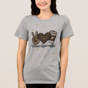 Schattige Vrede Liefde Koffie SVG - Glitter en Lui Tri-Blend Shirt