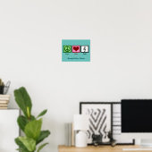 Schattige Vrede Liefde Koor Aangepaste Teal Poster (Thuiskantoor)