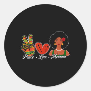 Schattige Vrede Liefde Melanine Zwarte Geschiedeni Ronde Sticker